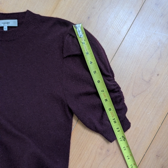 Frame Ruched Puff Sleeve Cashmere Sweater - Picture 9 of 13